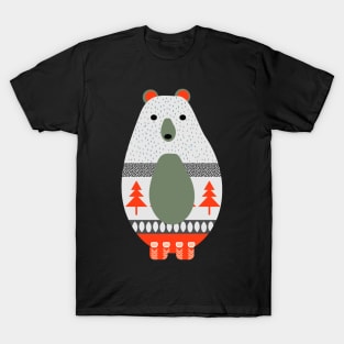 Winter bears with birds T-Shirt